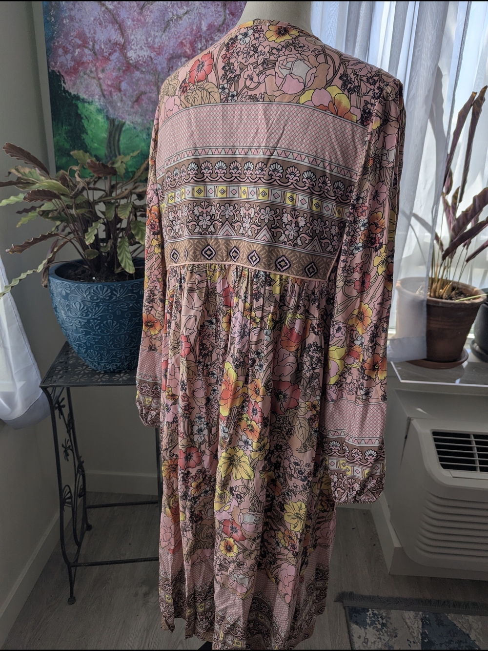R. Vivimos Pink Floral Maxi Dress - Women's L (12/14) - Picture 2 of 4
